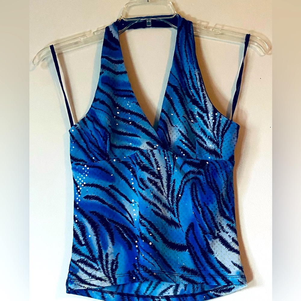 Sparkly halter top.